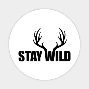 stay wild black antler wildlife Magnet